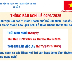 Thông báo: Lịch nghỉ Lễ Quốc Khánh 02/9