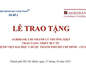 Ngân hàng AgriBank– CN Lý Thường Kiệt trao tặng hệ thống trang thiết bị hiện đại, Vật tư y tế giá trị