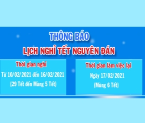 Thông báo Lịch nghỉ Tết Nguyên Đán