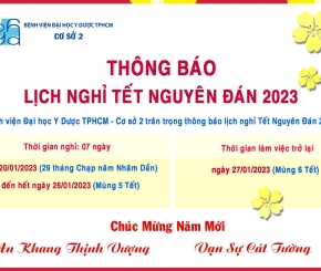 THÔNG BÁO LỊCH NGHỈ TẾT NGUYÊN ĐÁN 2023
